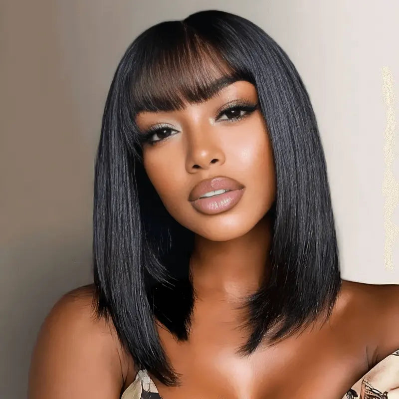 Classic straight synthetic bob wig
