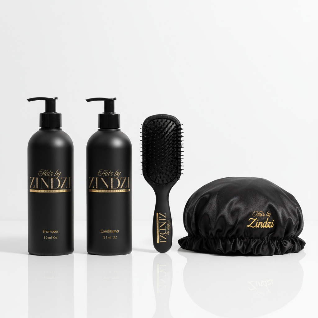 Complete wig care kit with shampoo, conditioner, brush, and accessories for cleaning, styling, and maintaining wigs.