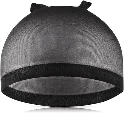 Stretchable black wig cap for secure, comfortable fit and smooth base under wigs.