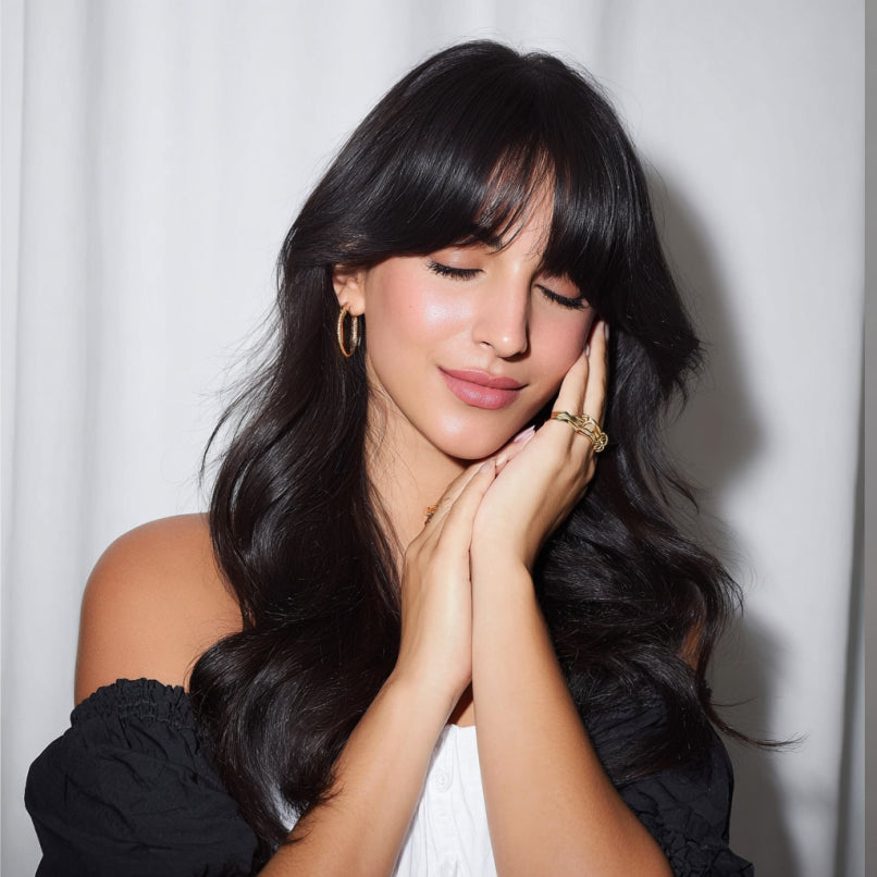 Clip-in curtain bangs – natural human hair fringe extension