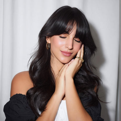 Clip-in curtain bangs – natural human hair fringe extension