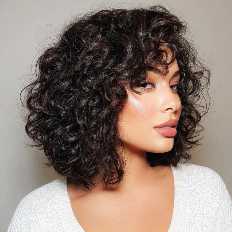 Heat-friendly curly bob wig – soft curls with natural volume